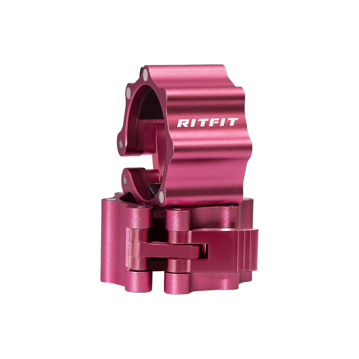 RitFit 2-Inch Magnetic Barbell Collars Locking Clamps - Heavy Duty Aluminum Alloy, Quick Release with Non-Slip TPR Pads for Olympic Weightlifting Powerlifting Training (Pair), Pink