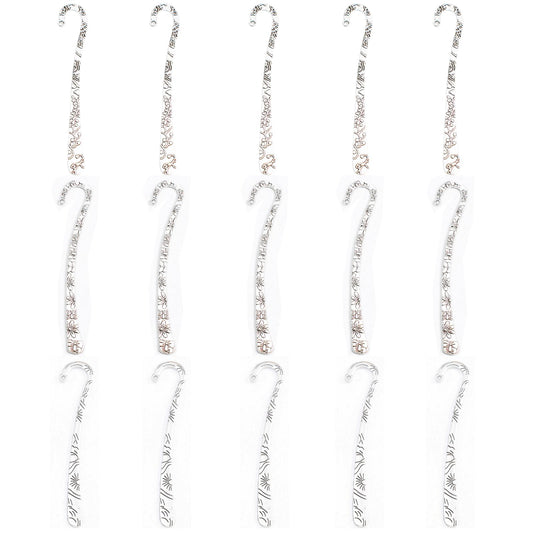 15 Pack Metal Bookmark - Silver Metal Bookmark Hairpin Hook Carved Antique Vintage with Loop Book Markers Embossed Bookmarks, Jewelry Making Charms