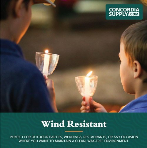Concordia Supply Clear Shield Candle Drip Protectors - Pack of 50 Wax Catchers for Church Vigils & Christmas Eve