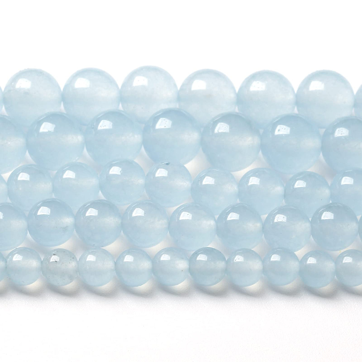 4MM 86PCS Natural Stone Light Blue Chalcedony Loose Beads for Jewelry Making DIY Bracelet Necklace