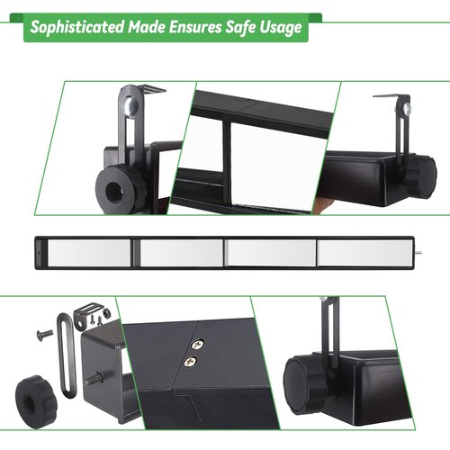 Cartalia Universal Golf Cart 4 Panel Rear View Mirror for EZGO Club Car Yamaha, 35.8" Length Wide Angle Panoramic Mirror Eliminate Blind Spots for ATV UTV Vans Trucks, Included All Hardware