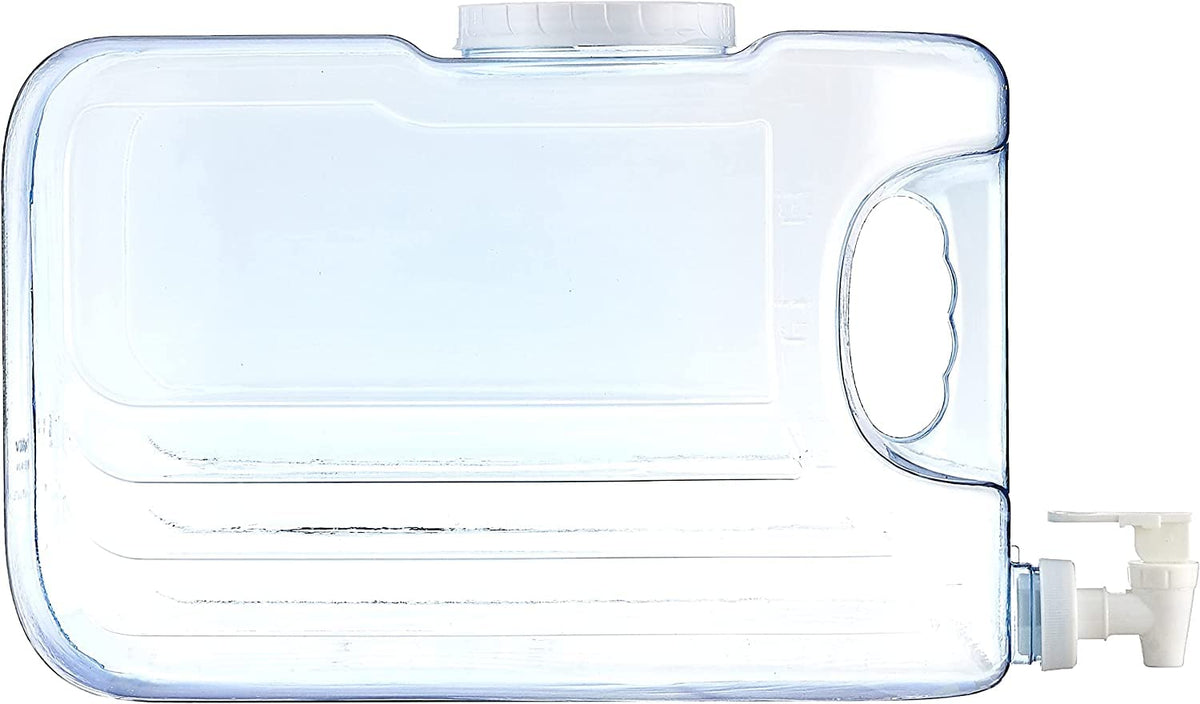 Arrow Oasis Drink Dispenser for Fridge, 2.5 Gallon - Plastic Beverage Dispenser with Spigot - Clear Space-Saving Design with Handle - Ideal for Water, Juice & Iced Tea - BPA Free - Made in USA