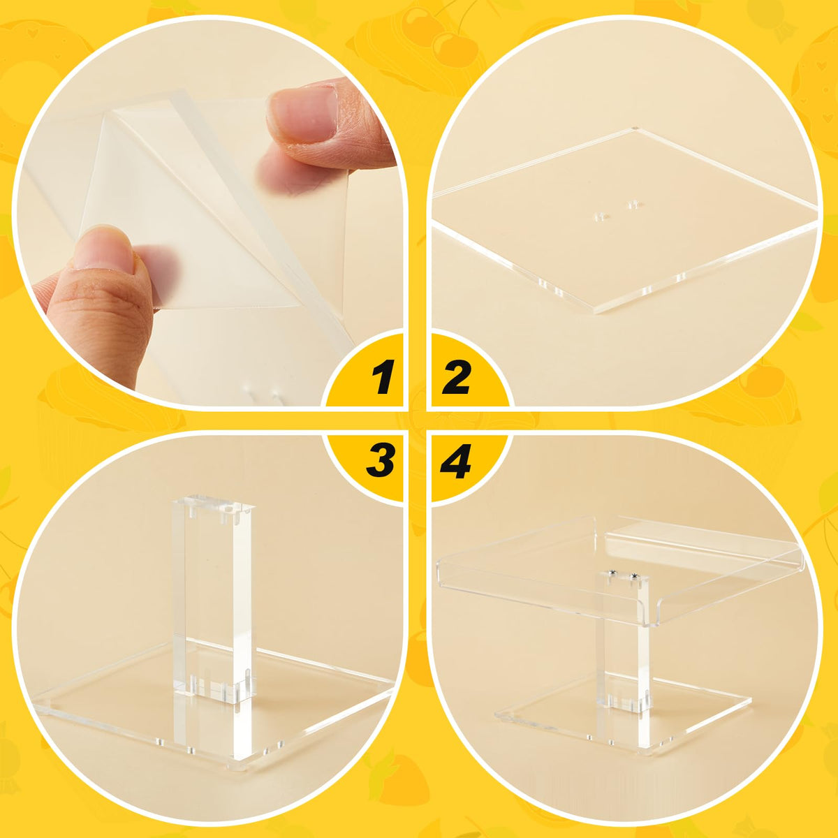 Ripeng 5 Tiered Dessert Table Display Set Buffet Riser Clear Acrylic Dessert Cupcake Stand Riser Bulk 5 Size Party Stand Food Treat Cookie Platter Pastry Serving Tray(8, 8.5, 9, 9.5, 10 Inch)
