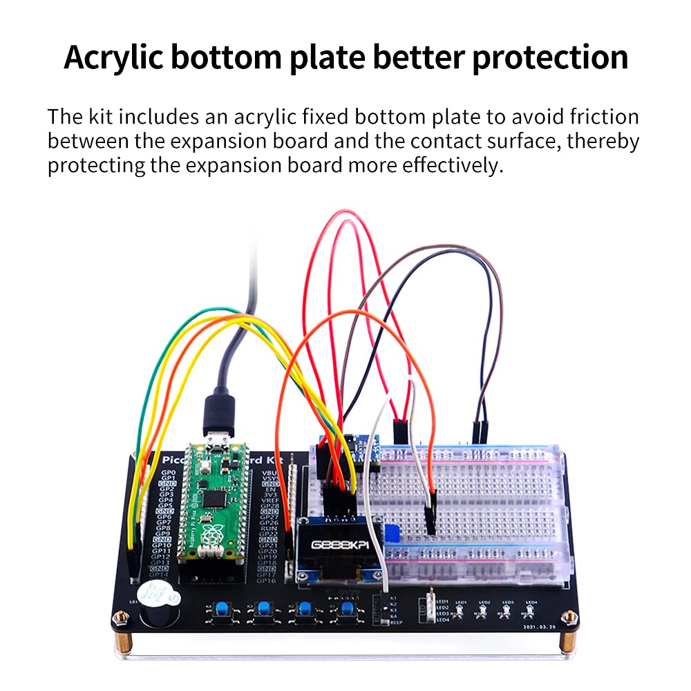 GeeekPi Micro Python Programing Kit for Raspberry Pi Pico, Breadboard, I2C 1602 LCD Display Module for Raspberry Pi Beginners & Software Engineer