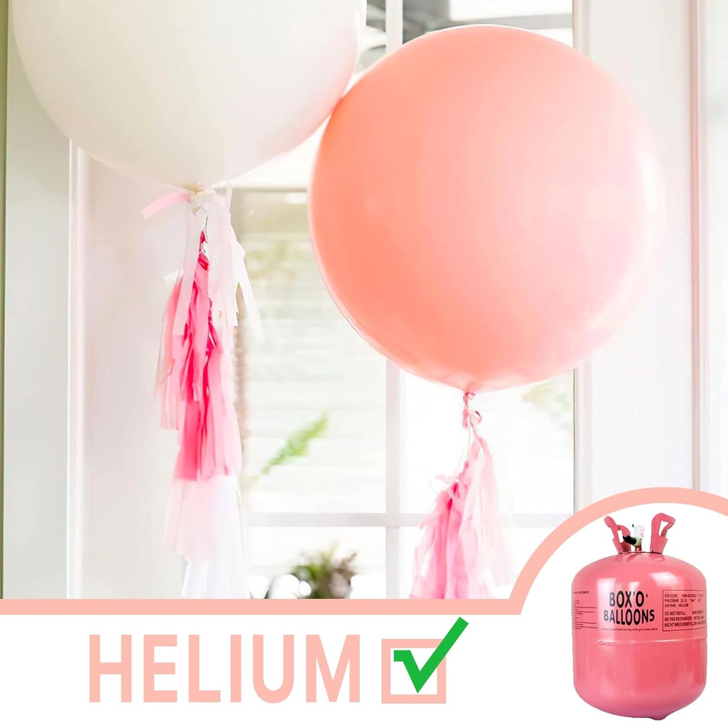 PartyWoo Extra Large 36-Inch Pastel Orange Balloons - Jumbo Latex Helium Balloons for Baby Showers & Birthday Parties
