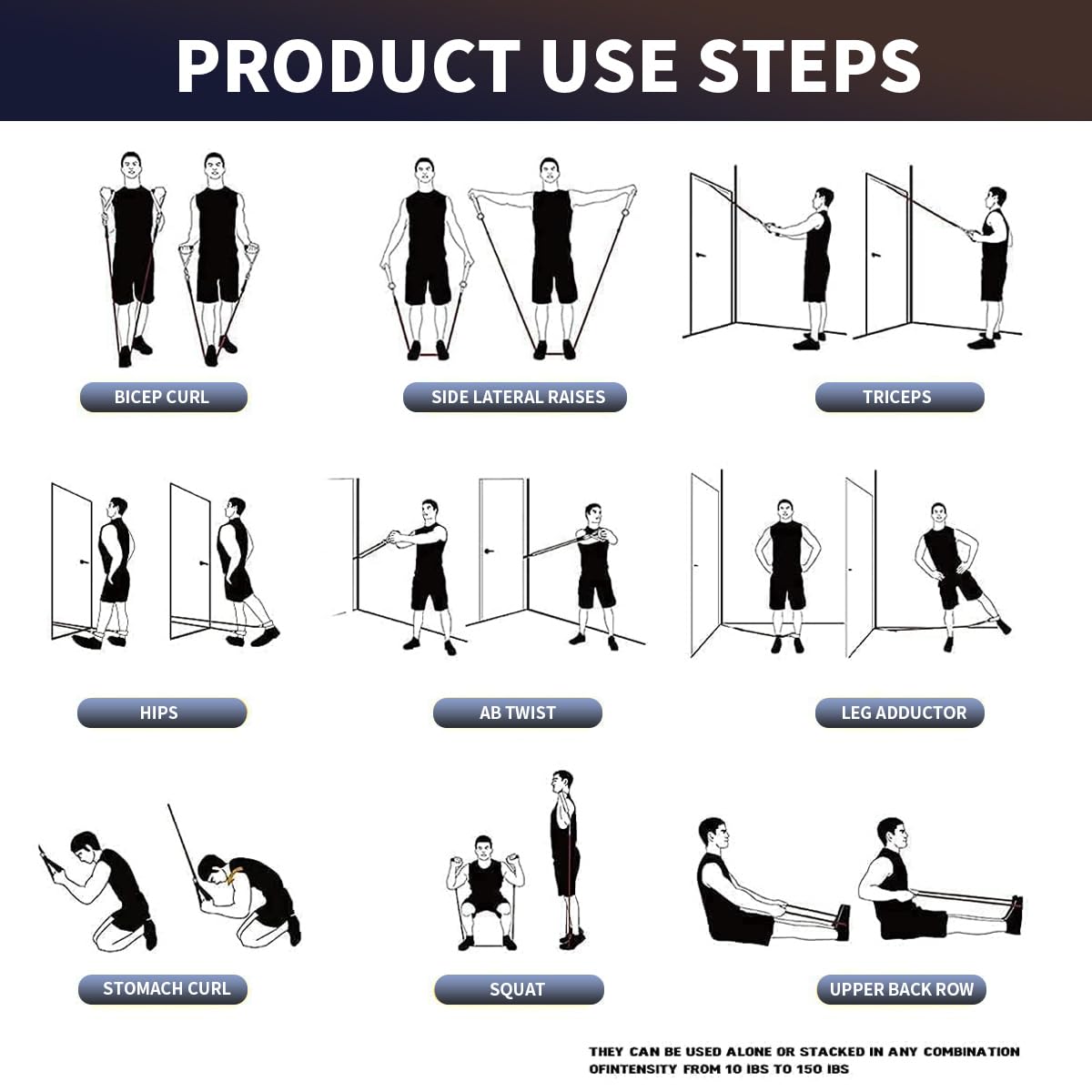 WHATAFIT Resistance Bands, Exercise Bands，Resistance Bands for Working Out, Work Out Bands with Handles for Men and Women Fitness, Strength Training Home Gym Equipment Gray 200LB