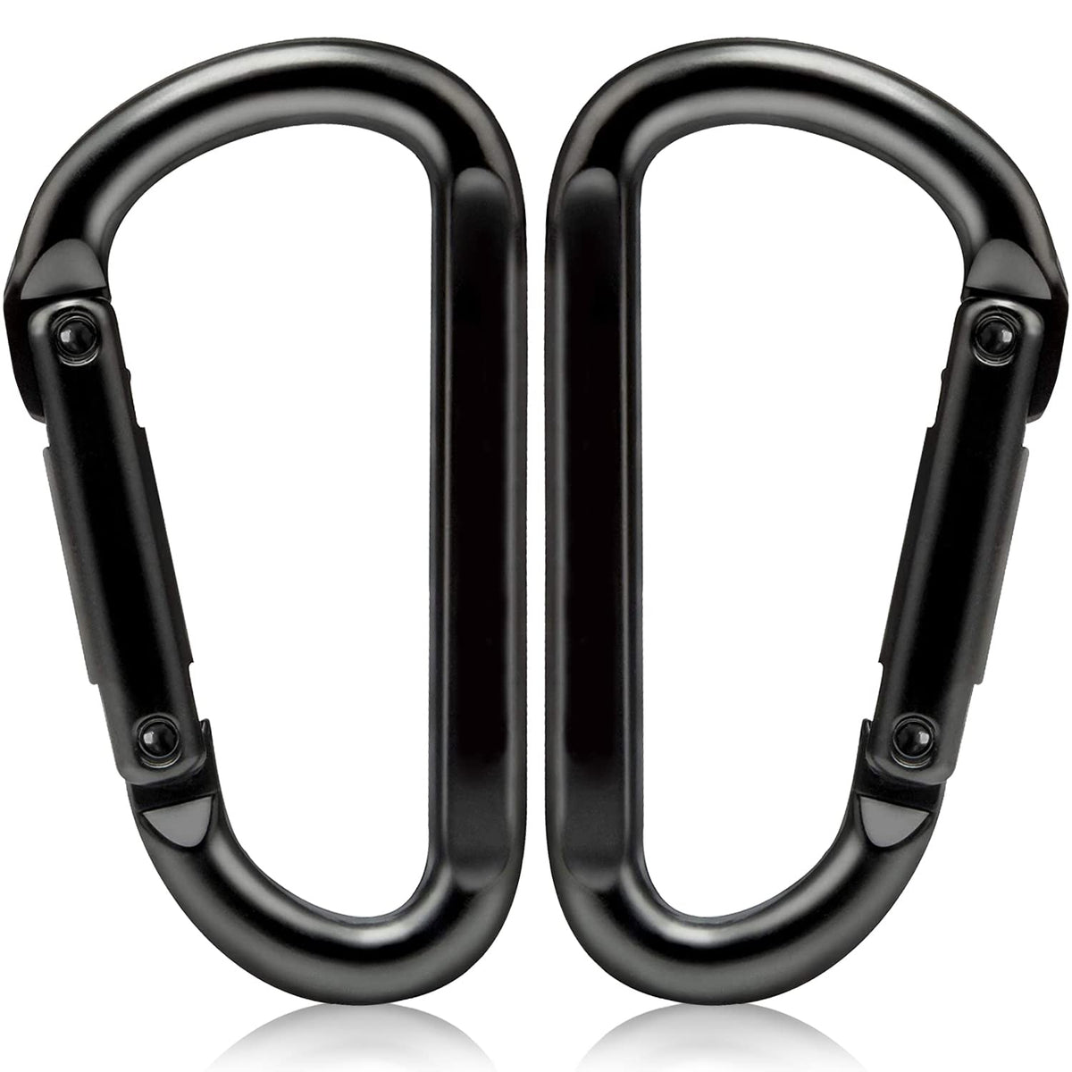 EZYA Carabiner Clip, 860lbs, 3" Iron Heavy Duty Carabiner, D Shape Hook - Hammocks, Camping, Hiking Accessories, Keychains, Caribiniers for Dog Leash, Yoga Swing, Gym etc, Black