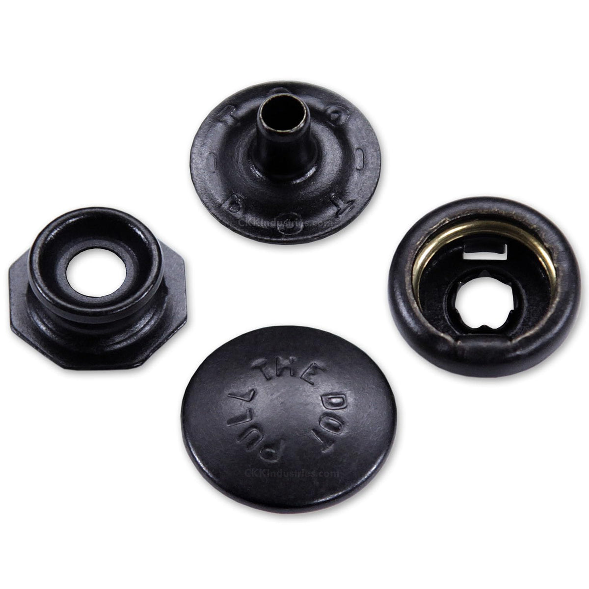 HolsterSmith Metal Snap Sets - (Line 24) - (Pull the Dot) - (Black) - (1 Set) - for Leather, Holsters, Sheaths, Pouches, and Clothing