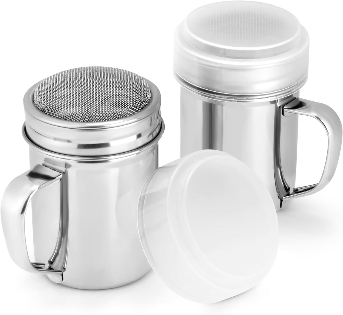 Accmor Powdered Sugar Shaker - Fine Mesh Stainless Steel Dredge for Sugar & Flour | 6 Ounce, 2 Pack