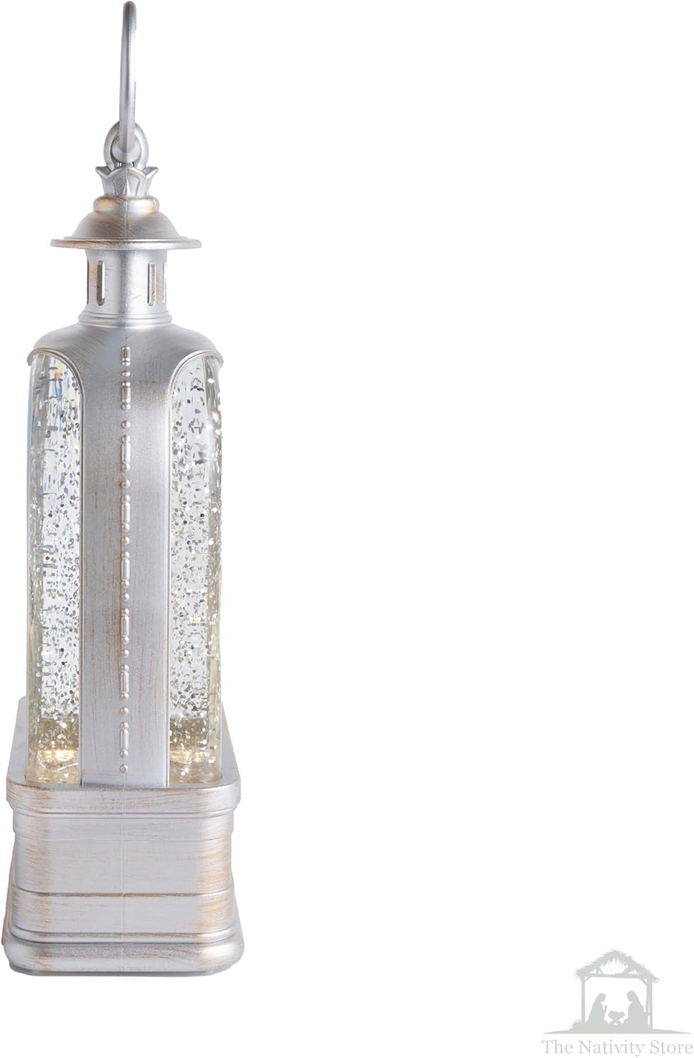 Love's Pure Light by Kate Lee - 10” Light-Up Nativity Lantern with Music | Glitter Snowglobe Manger Scene