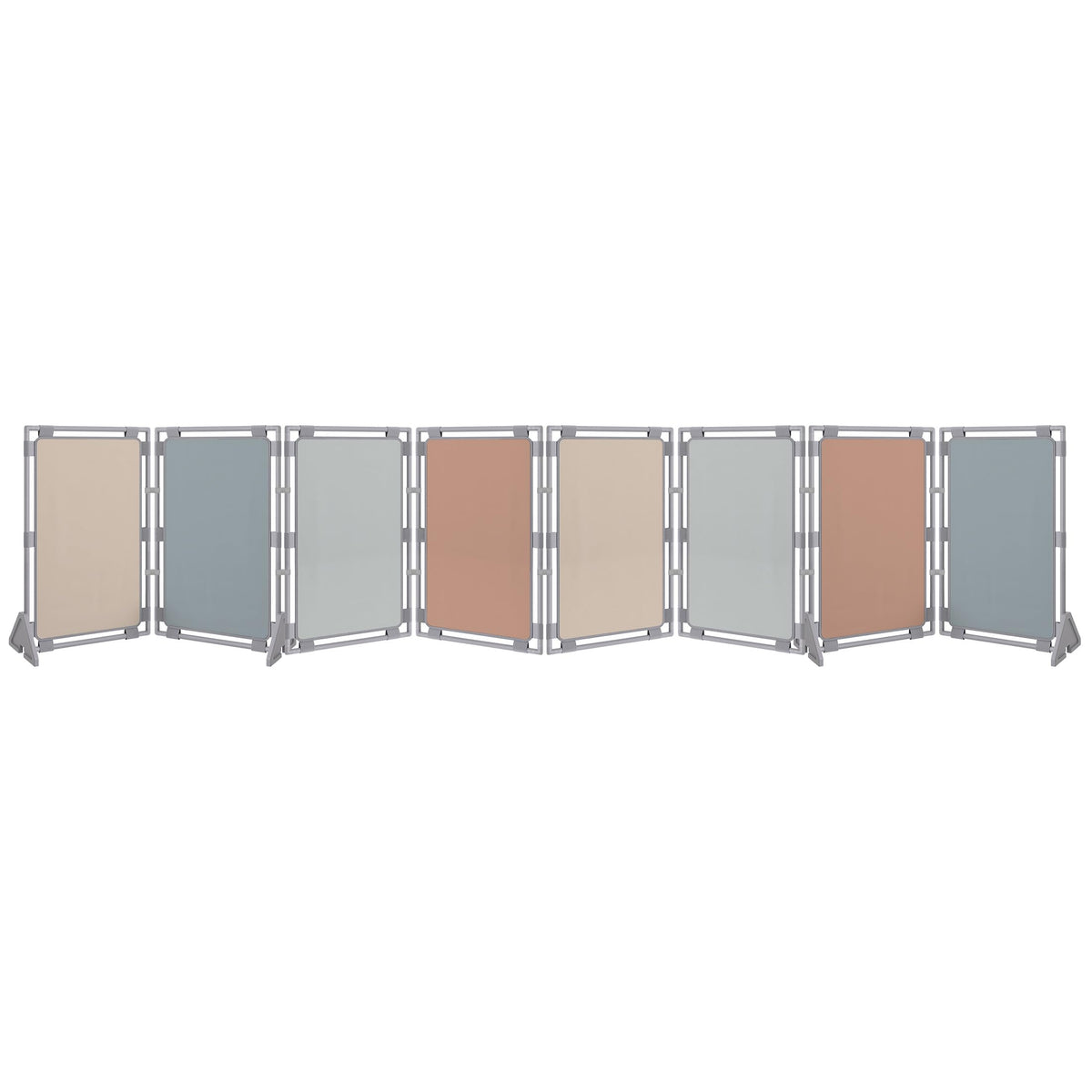 Children's Factory Rectangle PlayPanel Set - 8, Kids Room Divider Panel, Classroom Partition, Free-Standing Screen for Daycare or Preschool, Cantilever Feet Included, Elements