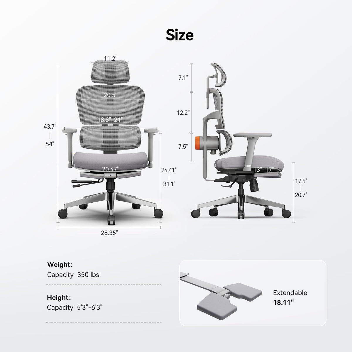Newtral Ergonomic Office Chair with Auto-Following Lumbar Support, 136° Recline, Computer Desk Chair with 4D Armrests & Adjustable Headrest