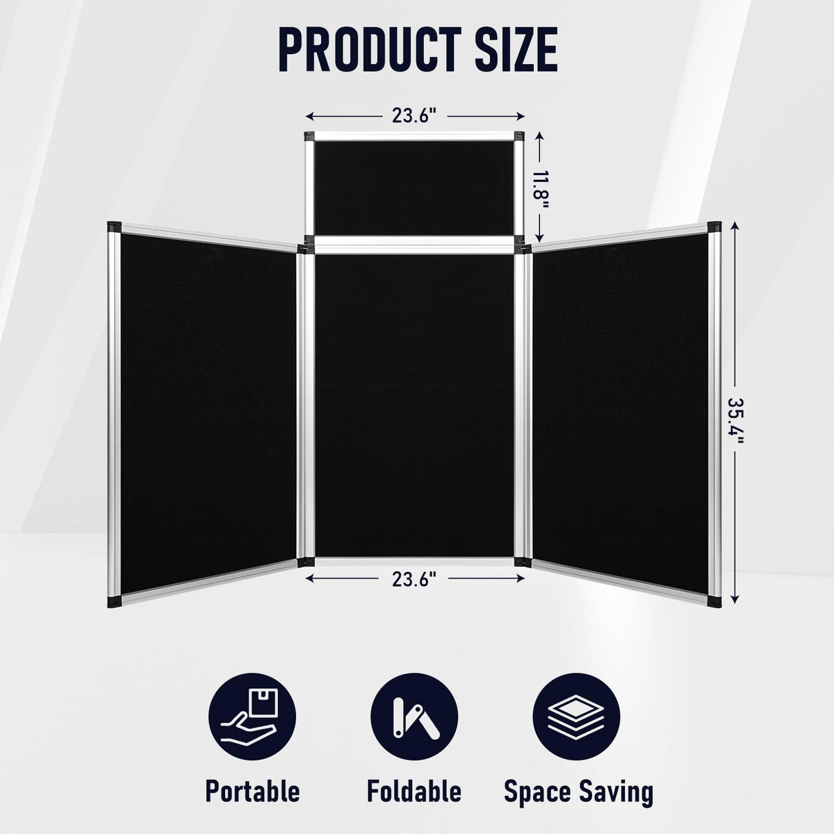jxgzyy Trade Show Presentation Board 3+1 Panel Trifold Poster Board with Storage Bag Single Sided Art Display Panels Tabletop Folding Panel Display for School Workshop