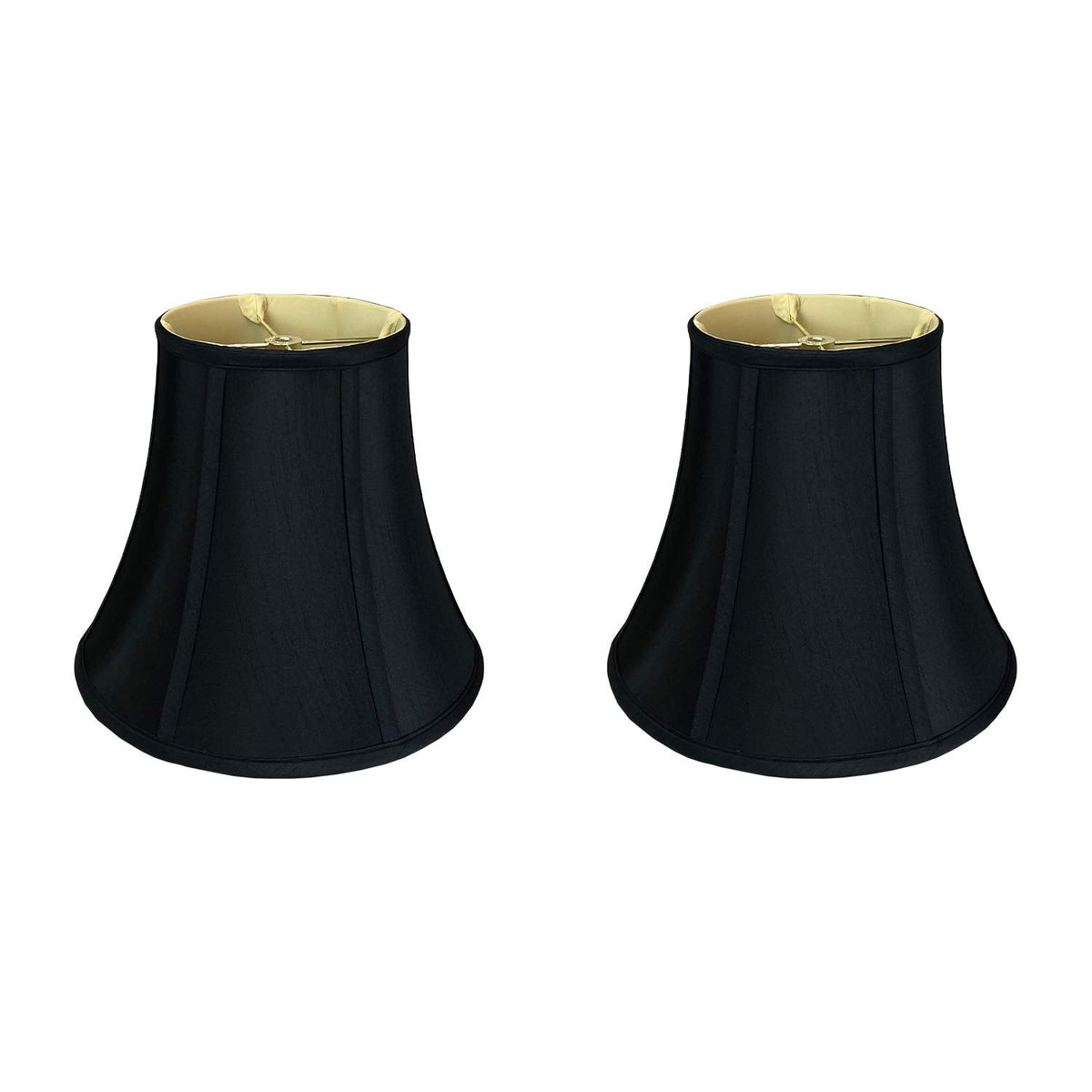 Royal Designs, Inc. BS-704-12BLK-2 True Bell Basic Lamp Shade, 6.5" x 12" x 10.5", Spider Fitter, Black (Pack of 2)