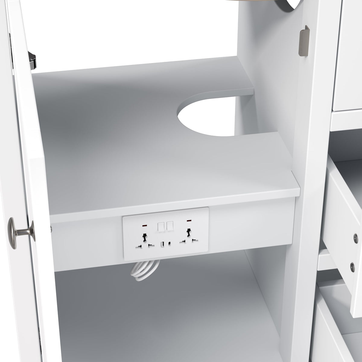 Merax 84" Double Sink Bathroom Vanity with Engineered Stone Countertop & 2 Ceramic Sinks,Large Storage Vanity with 6 Soft Close Drawers,Silver Metal Knobs for Master Bathroom,Family Bath,White