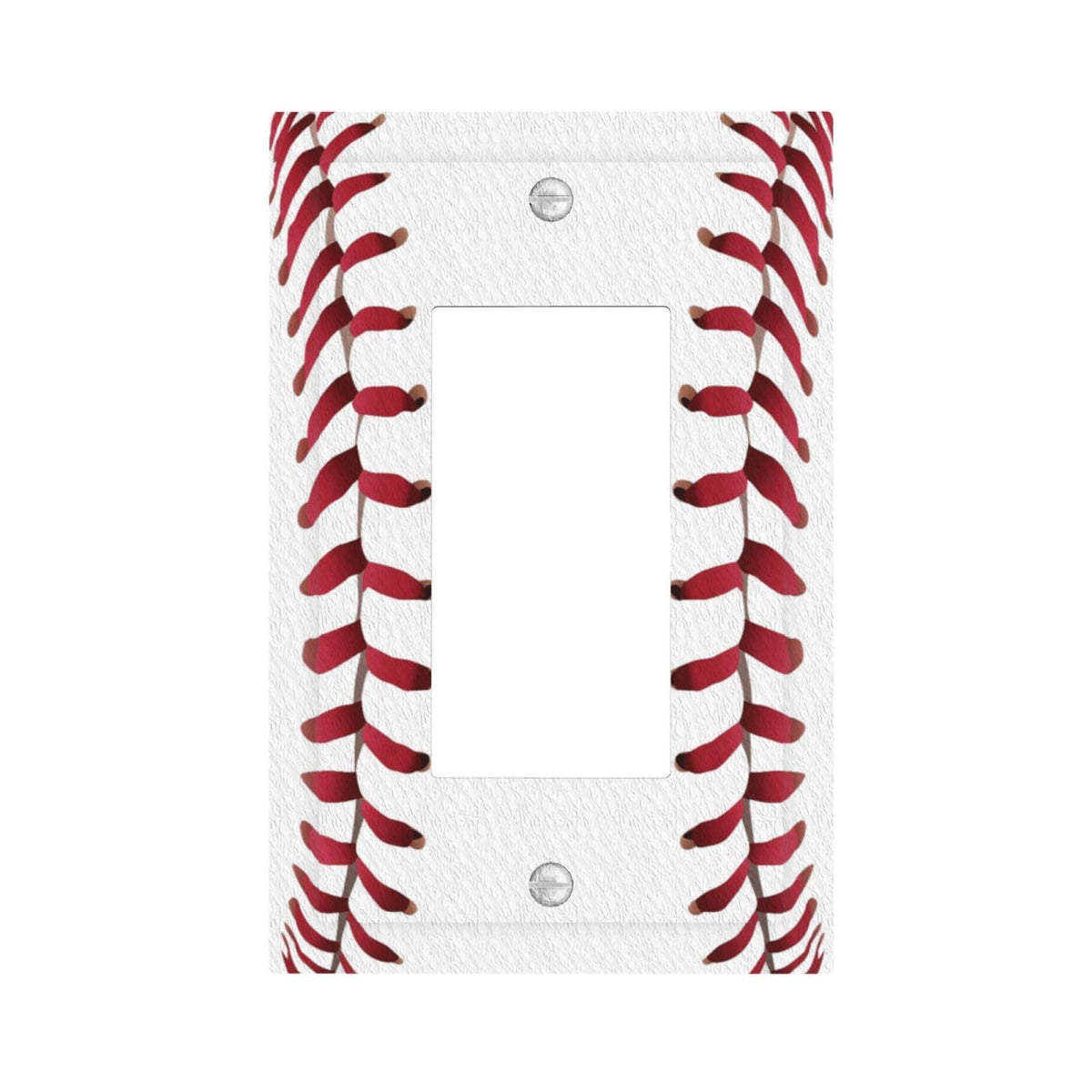 Spshian Outlet Covers Baseball Sports Cool Red White 1 Gang Light Switch Cover Plate Single Rocker Switch plate Covers Decorative Wall Plates Electrical GFCI Receptacle for Bathroom Bedroom Decor