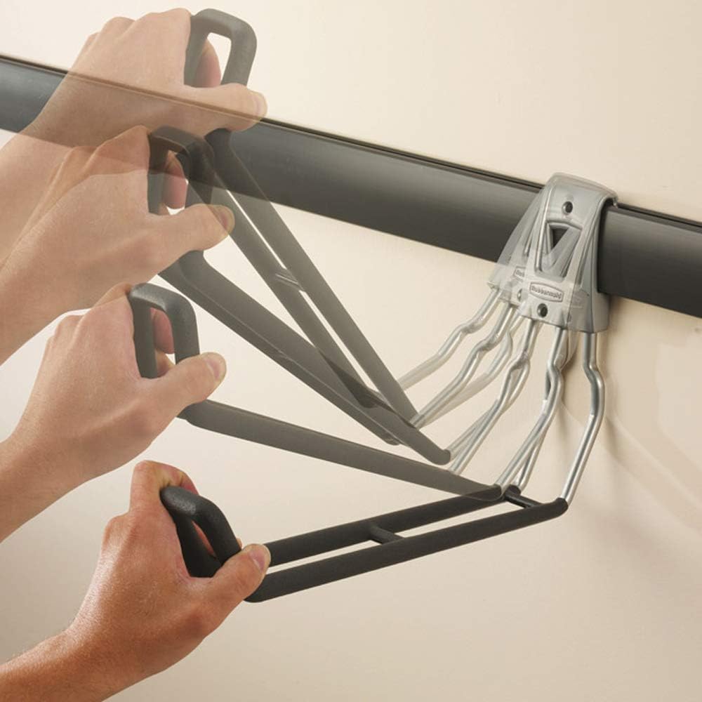 Rubbermaid Heavy-Duty Steel Wall Mounted Storage Rail - 48 Inch | 4 Pack for Home & Garage Organization