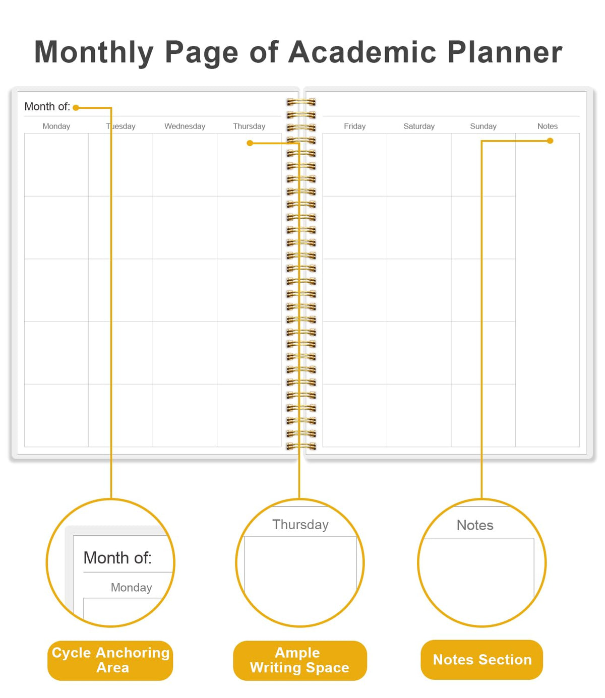 Academic Planner for 2026-2027 or Anytime - Undated Weekly Student Planner For Homeschool, High School, College & Nursing Students, 200 Pages, 8.5" x 11", Blue