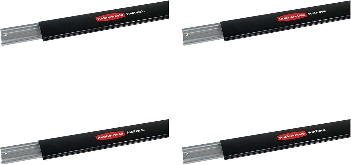 Rubbermaid Heavy-Duty Steel Wall Mounted Storage Rail - 48 Inch | 4 Pack for Home & Garage Organization