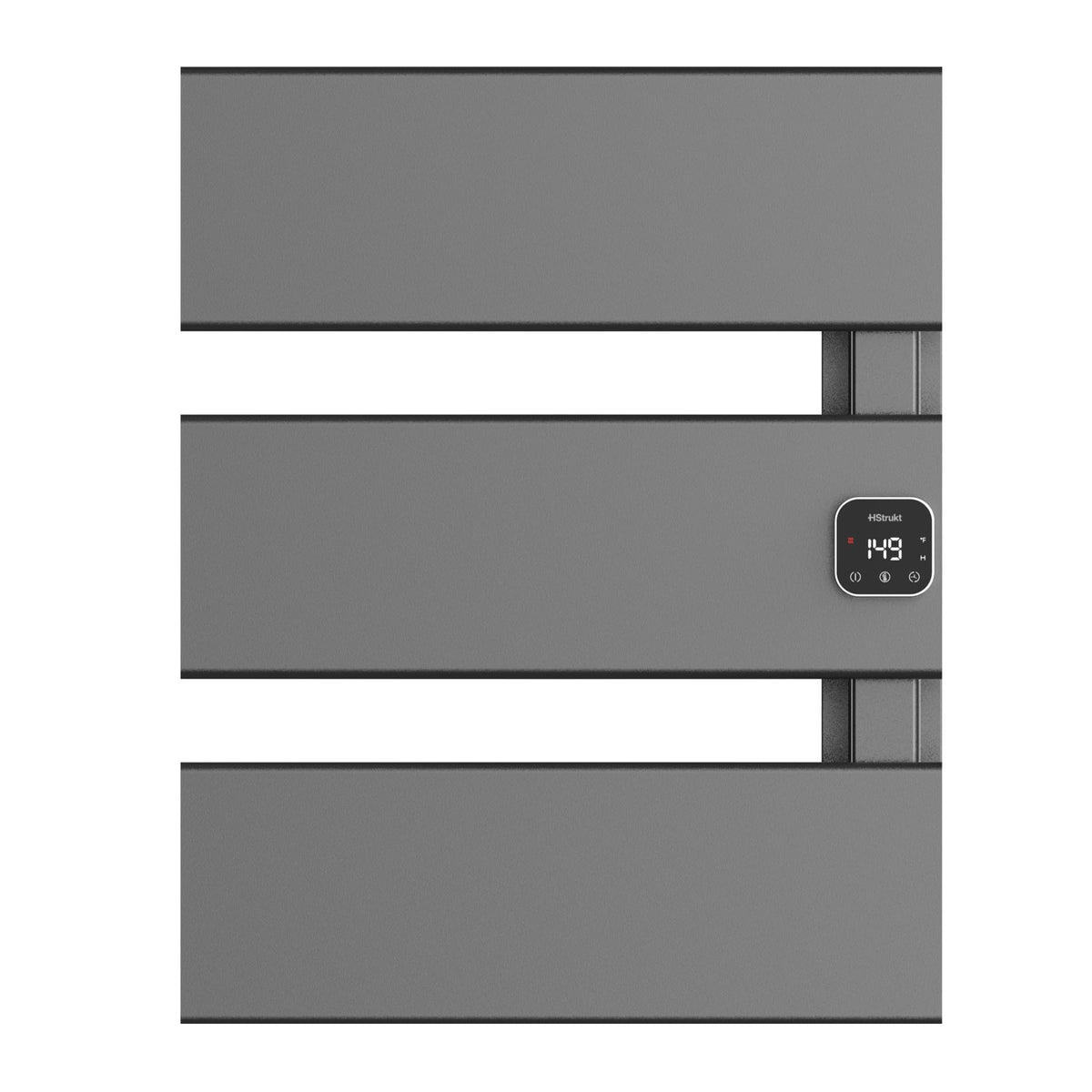 HSTRUKT Electric Towel Warmer, Heated Towel Rack with Thermo Control and Timer, Fast Heating Towel Rail for Bathroom with Memroy Function, Work with Smart Plug, Right-Wiring, 3 Panel, Gun Gray