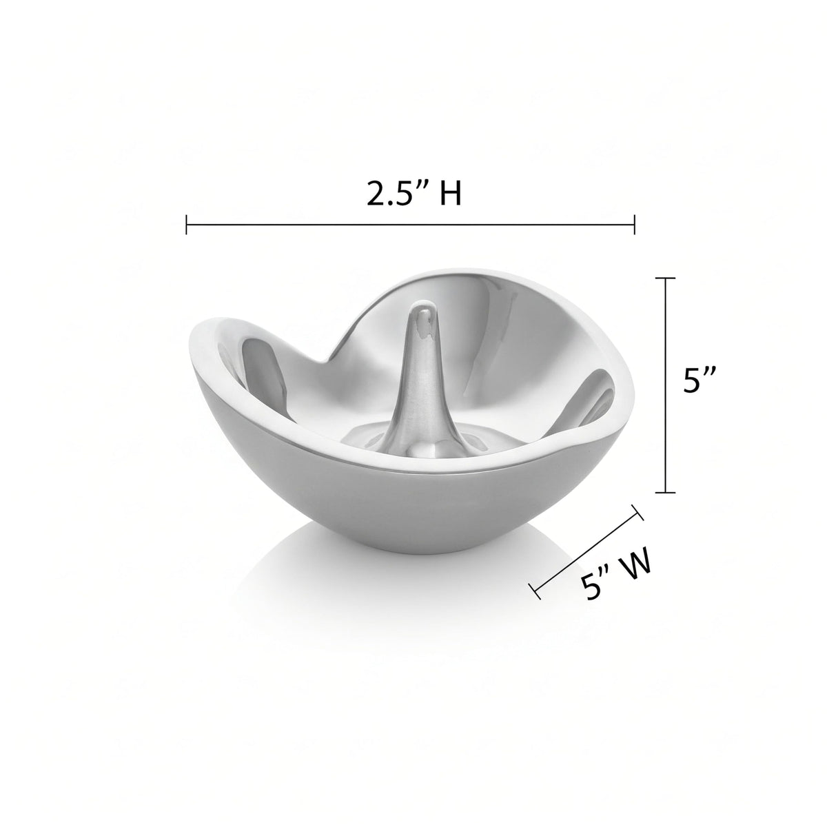 Nambé Heart Ring Holder – Sculptural Alloy Jewelry Dish with Vertical Post for Rings – Decorative 4.25” x 4.25” Heart-Shaped Trinket Bowl & Jewelry Organizer for Dresser, Vanity & Keepsake Display