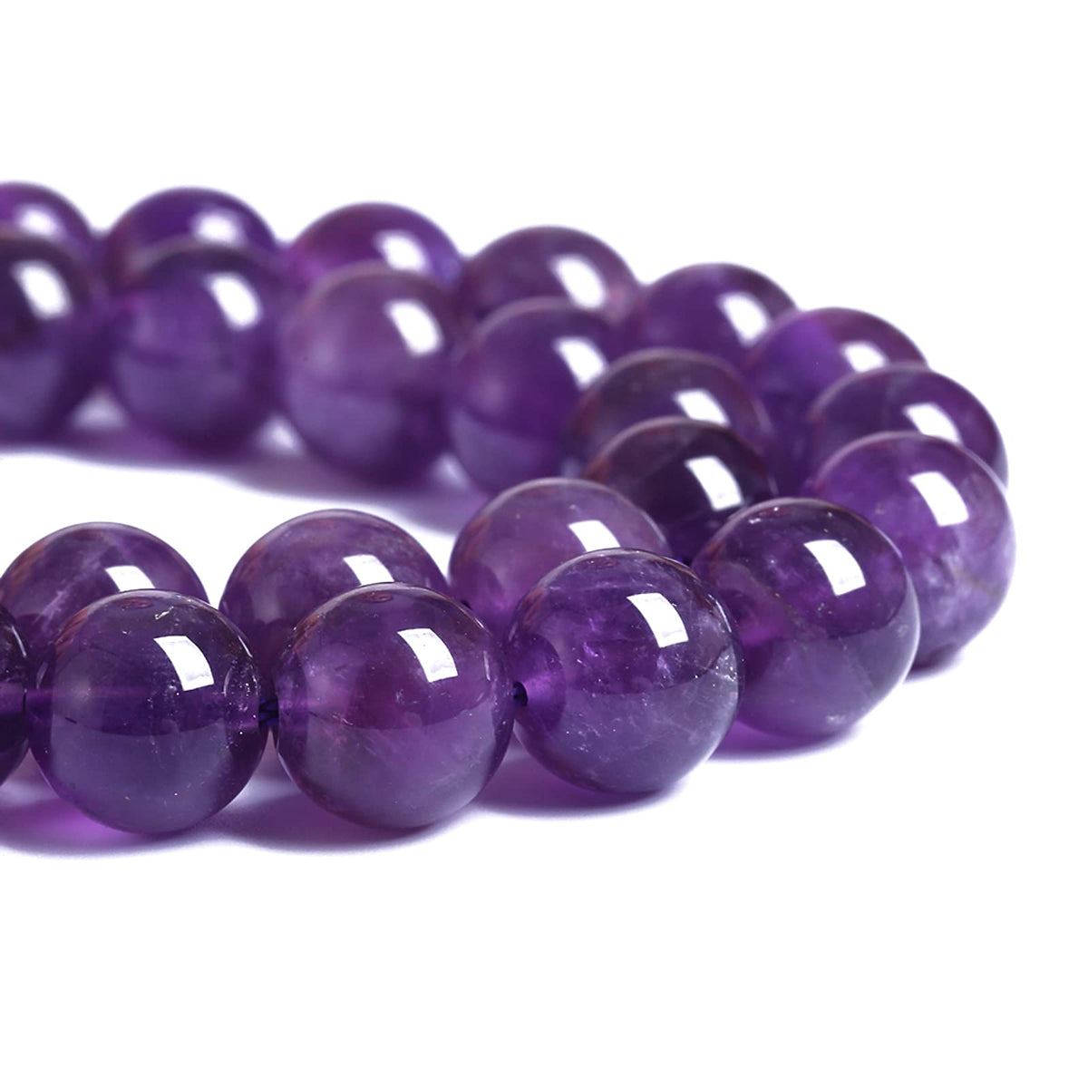 8MM 46PCS Natural Stone Purple Amethyst Crystal AAA Grade Quartz Beads for Jewelry Making DIY Bracelet