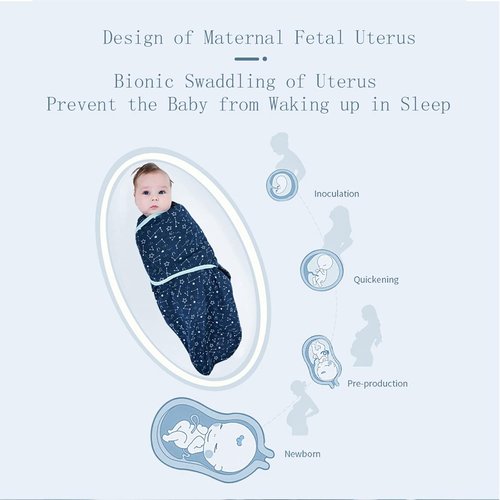 Insular Baby Swaddle Wrap - Adjustable Soft Cotton Swaddling Set for Newborns | 3 Pack, Space Design (0-3 Months)