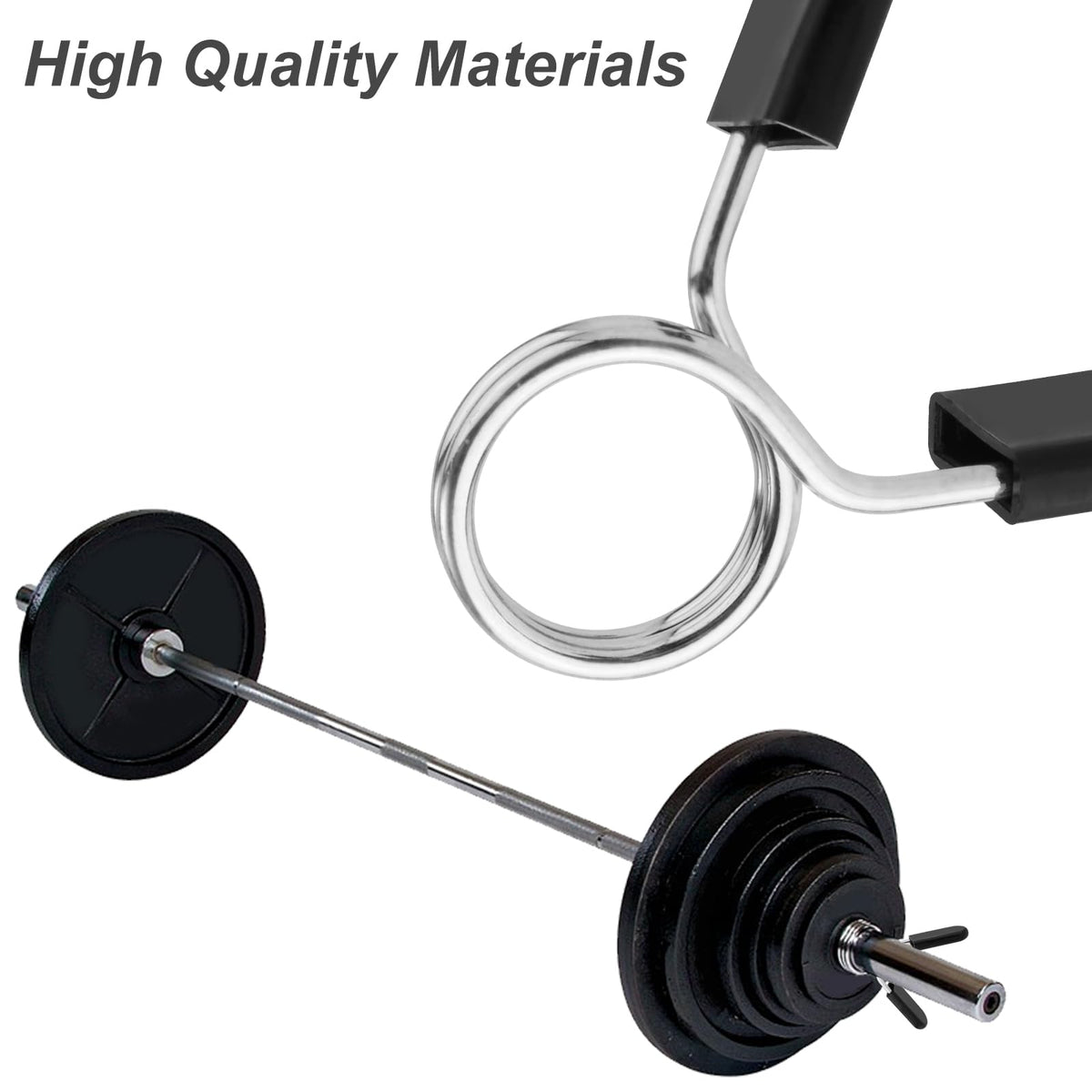 PEUTIER 8pcs 1 Inch Barbell Clamps, Stainless Steel Spring Collar Clips Fitness Bar Clips Weight Lifting Dumbbell Weight Bar Clamps for Many Gym Equipment Strength Training Accessory