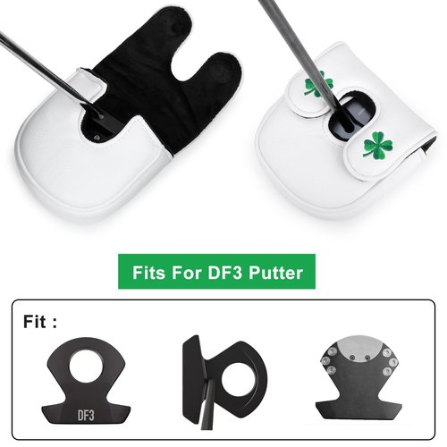 Golf Mallet Putter Head Cover, Magnetic Closure Leather Golf Headcovers Mallet Putter Cover for Golf DF3 Putter Golf Mallet Putter Cover for OZ1 MEZZ 1 MEZZ1 MAX (for DF3 Mallet Putter(Lucky Clover))