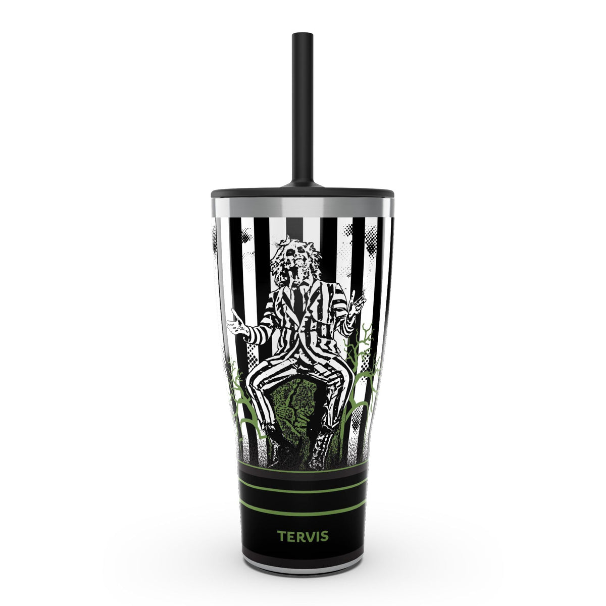 Tervis Beetlejuice Triple Walled Insulated Tumbler Travel Cup Keeps Drinks Cold & Hot, 30oz with Straw Lid, Stainless Steel