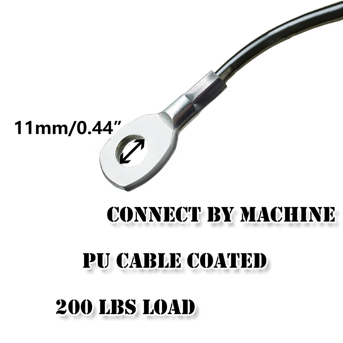 J Bryant Fitness Gym Replacement Cable Fitness Pulley Cable Thick 0.2inch/5mm Heavy Duty Steel Wire Rope for Home Gym Cable Pulley Attachments Machine Accessories (Type-A, 39.3")