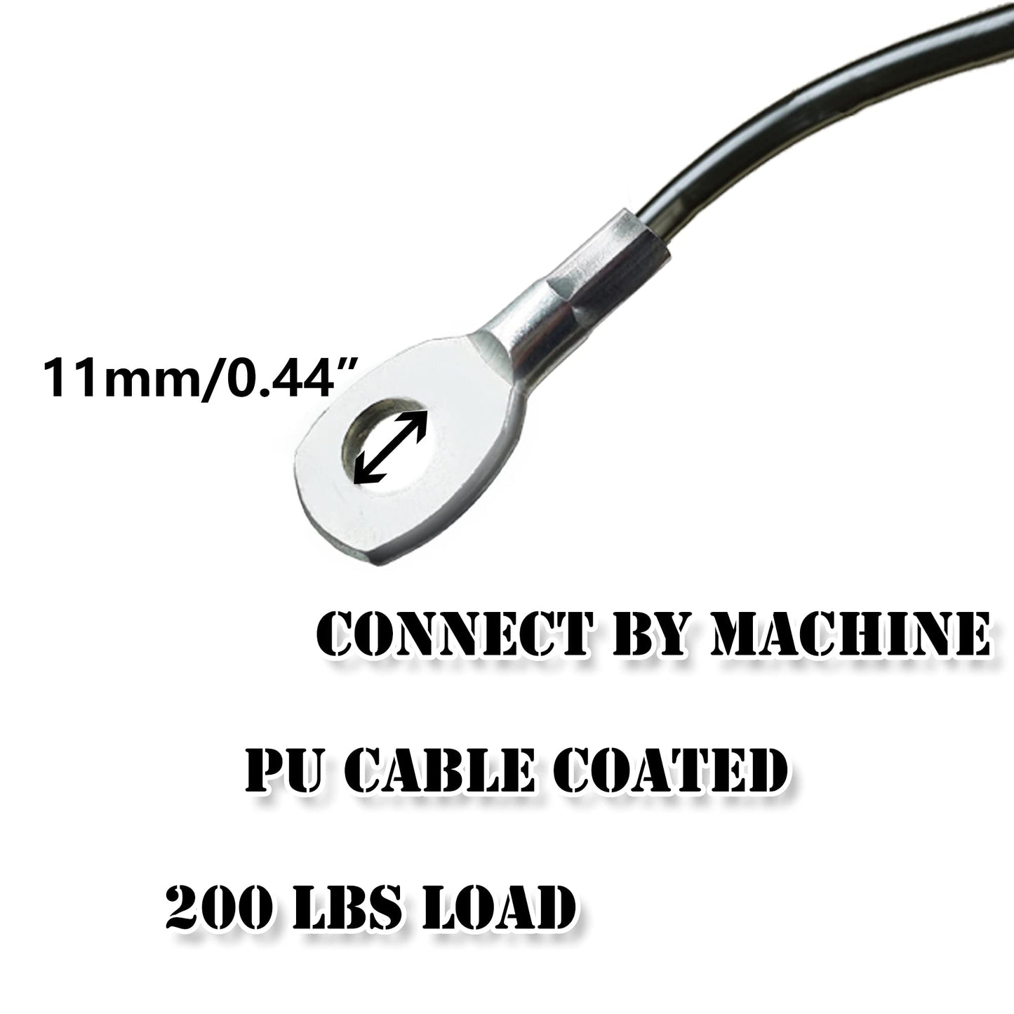 J Bryant Fitness Gym Replacement Cable Fitness Pulley Cable Thick 0.2inch/5mm Heavy Duty Steel Wire Rope for Home Gym Cable Pulley Attachments Machine Accessories (Type-A, 63")