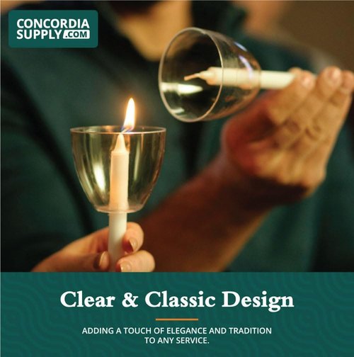 Concordia Supply Clear Shield Candle Drip Protectors - Pack of 50 Wax Catchers for Church Vigils & Christmas Eve