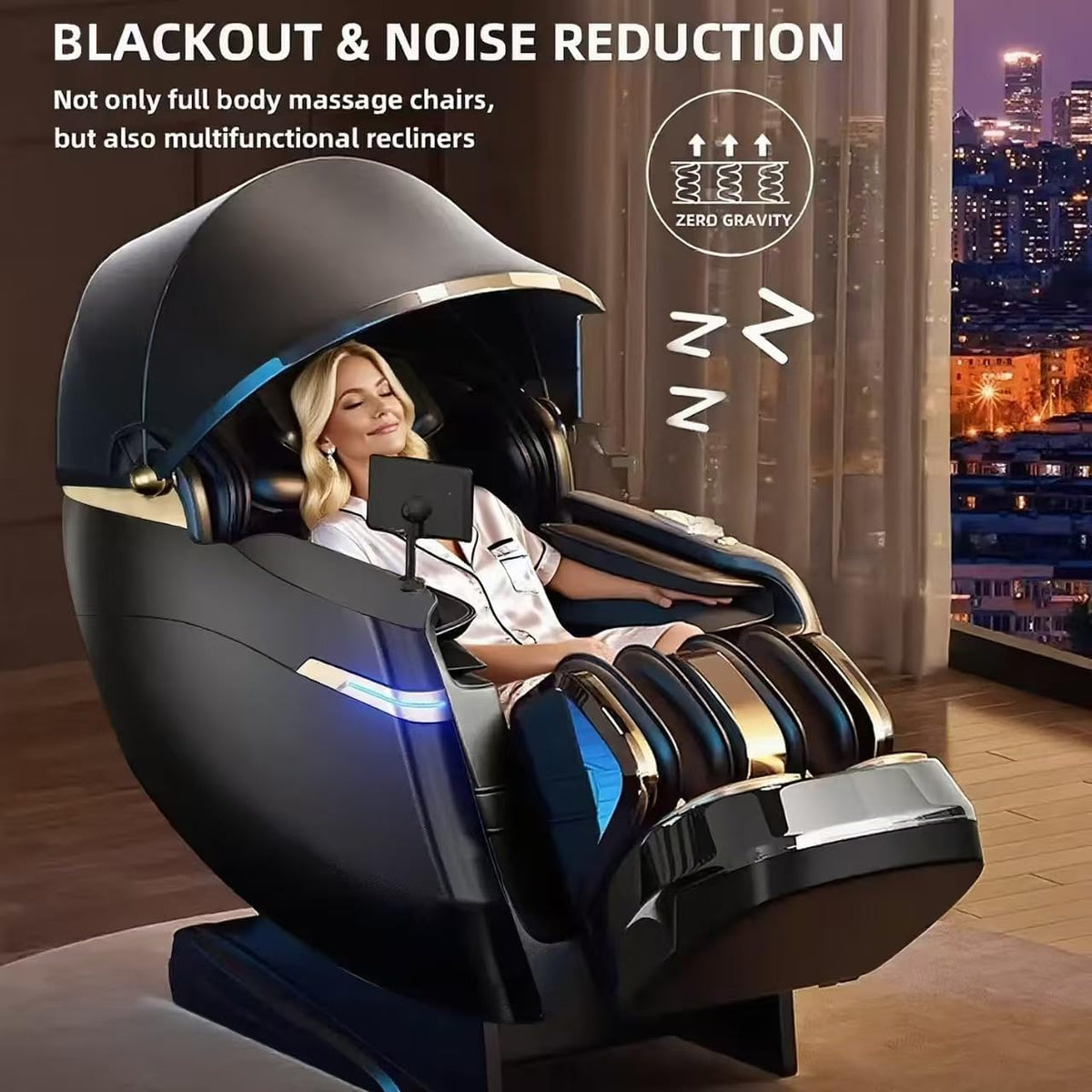Full Body Zero Gravity Massage Chair, 51'' SL Track with 3 Levels Zero Gravity & Body Scan, 20 Auto Massage Programs, 3D Shiatsu Deep Tissue Massage, Foot Rollers, Airbag, Heating, Yoga Stretch