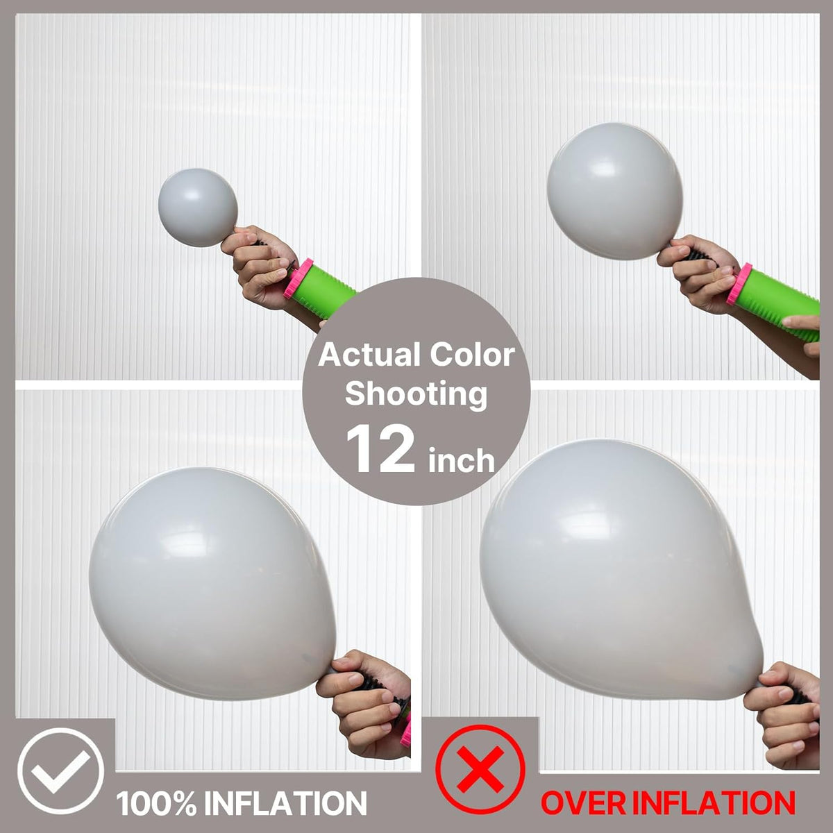 PartyWoo Gray Balloons - 100 Pcs Matte Grey Latex Balloon Arch Kit for Baby Showers & Parties | 5-18 Inch Sizes