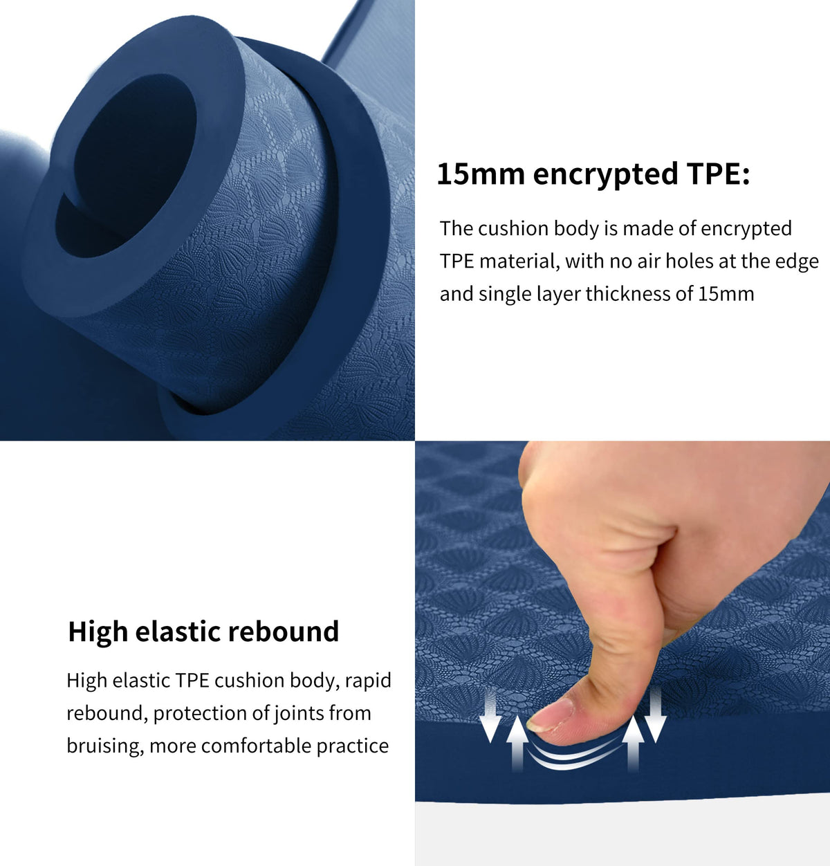 nuveti Large Exercise Mat - 15mm/20mm/30mm Thick Yoga Mat | Workout Mat for Fitness, Yoga, Pilates, Stretching & Floor Exercises for Women & Men with Free Carrying Bag
