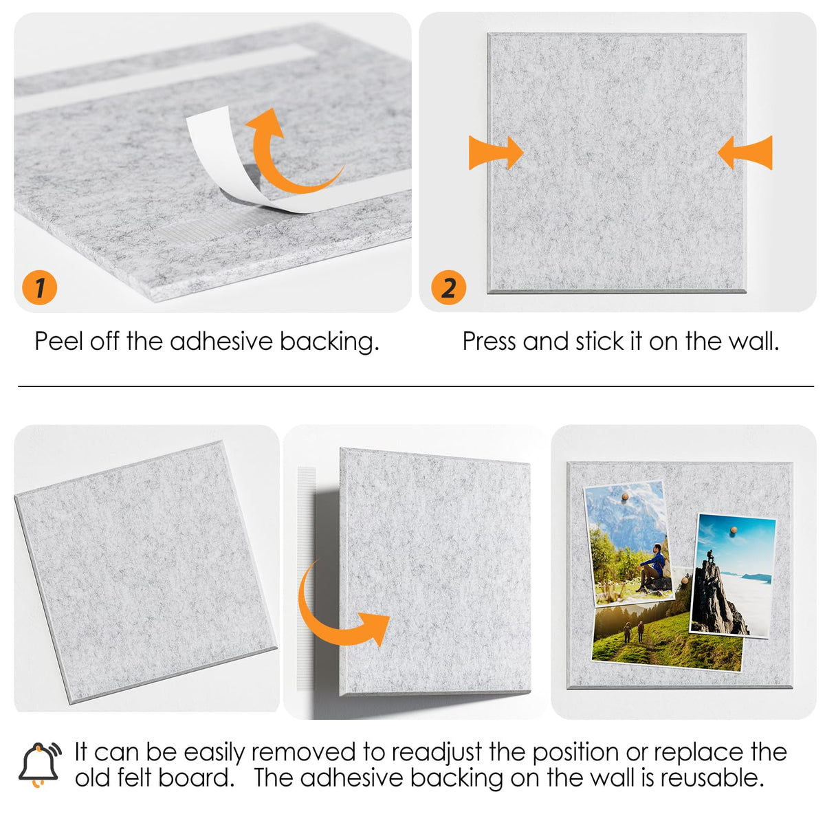 MaxGear Large Cork Board for Wall 36" x 24", Light Gray Bulletin Board, 6 Pack Felt Wall Tiles with Pushpins, Cork Boards for Office Pin Board Tack Board Cork Boards