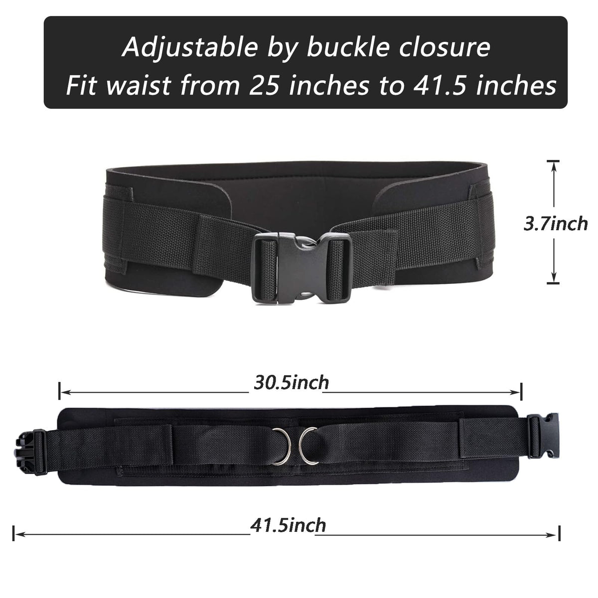 LOOEEL Adjustable Waist Belt Soft Neoprene Padded Belt with 2 Movable Rings for Cable Machines Fitness Exercise Speed Agility Resistance Training