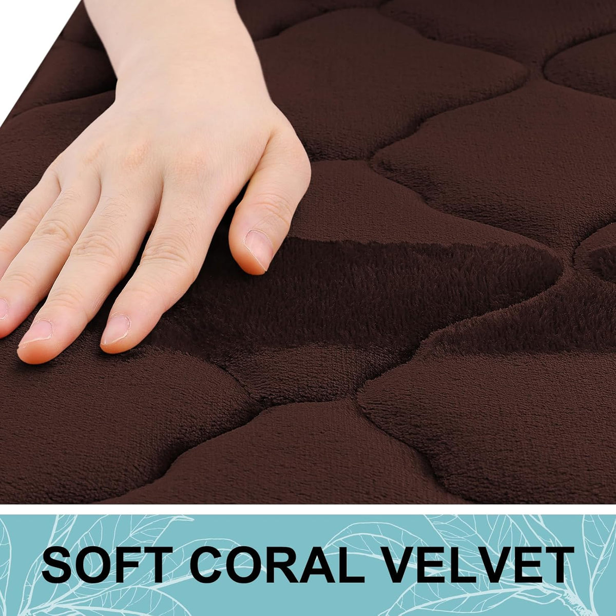 OLANLY Memory Foam Bath Mat Rug - Ultra Soft, Absorbent & Non-Slip | 24x16, Brown for Bathroom Decor