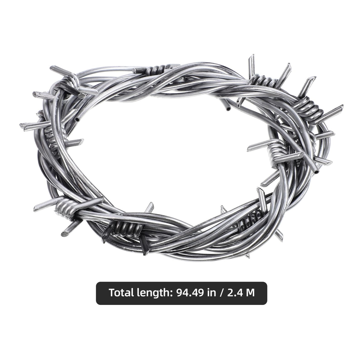 Gadpiparty Fake 2pcs Fake Barbed Wire Halloween Plastic Decoration Prop Gray Garland Halloween Decoration Barbed Wires Props Haunted House Layout Barbwire