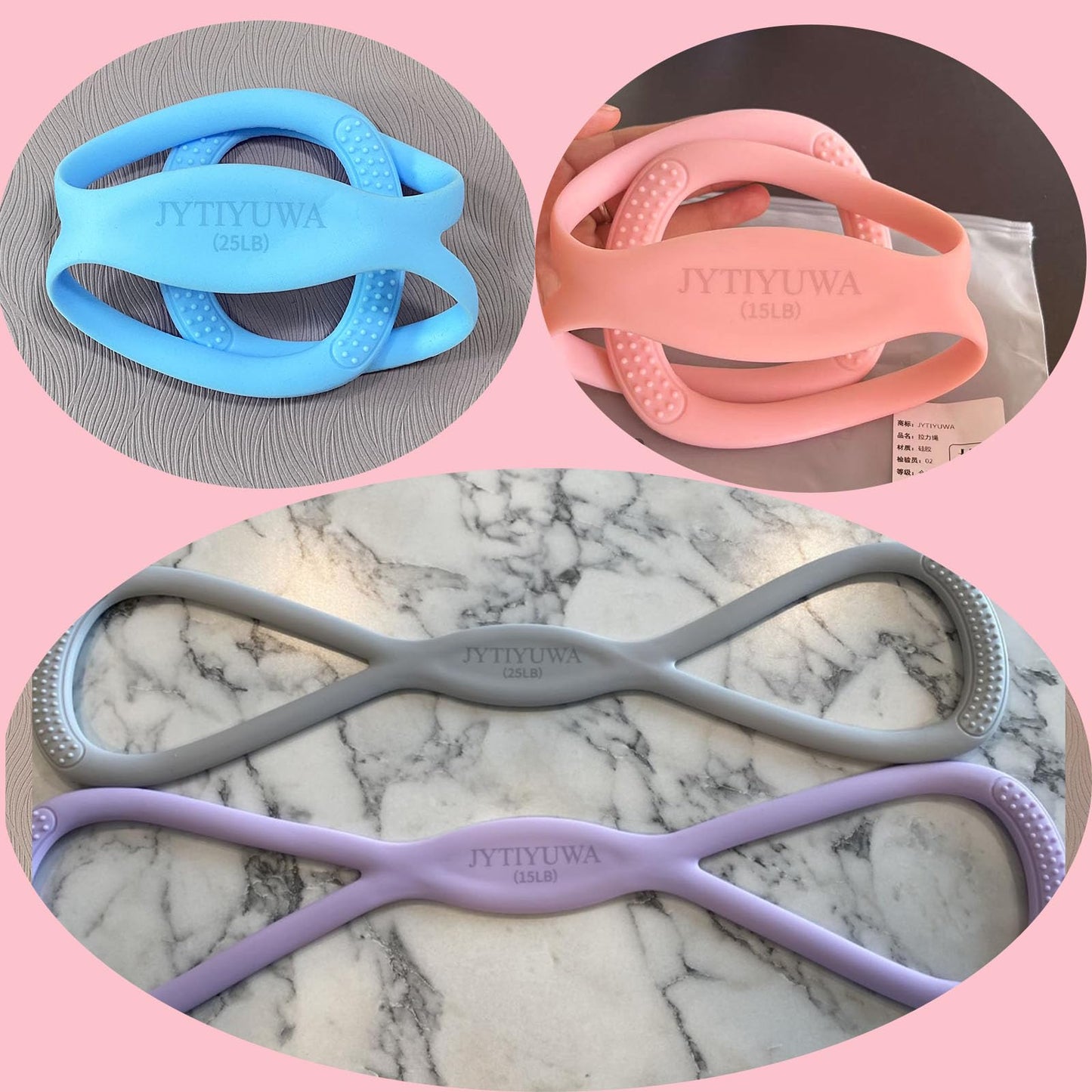 Resistance Bands with Handles,Figure 8 Resistance Band Elastic Fitness Bands Exercise Band for Home Yoga Gym Workout Grey 25LB