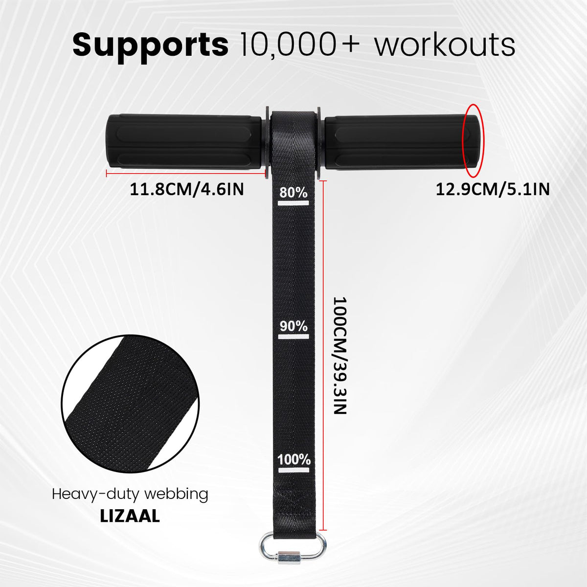 LIZAAL Forearm Strengthener & Wrist Roller，Forearm Exerciser with Thicker Silicone Handle, Forearm Trainer with Heavy-Duty Nylon Strap, Ideal for Muscle building,Grip Strength and Recovery Training - Black