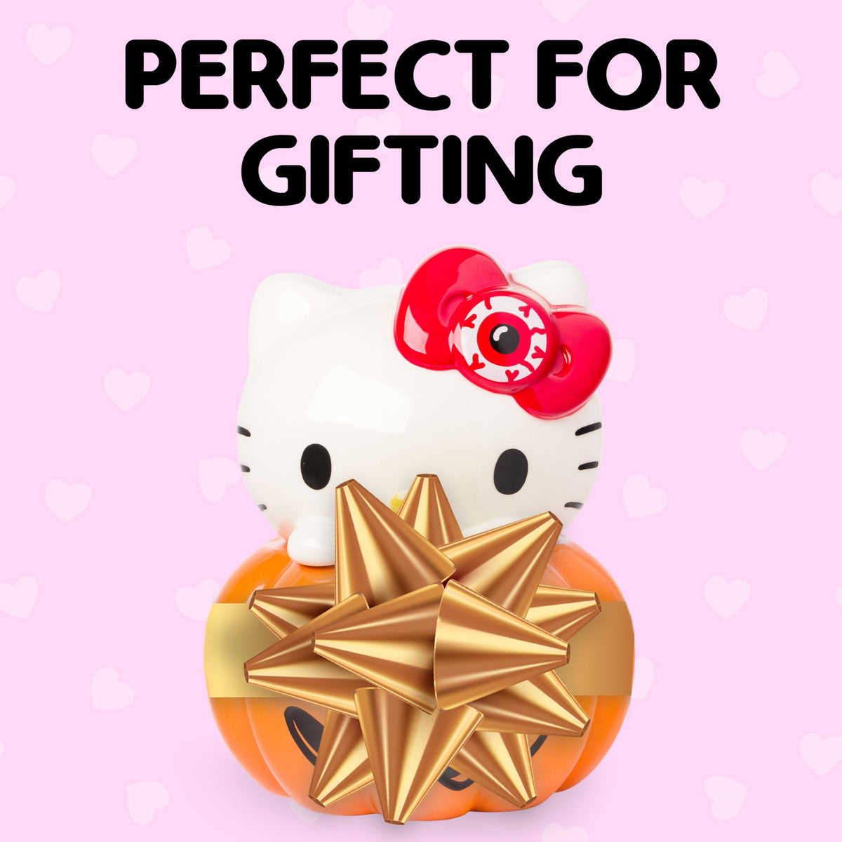 Silver Buffalo Sanrio Hello Kitty Halloween Pumpkin Jack O'Lantern 3D Sculpted Ceramic Cookie Snack Candy Jar (Medium)
