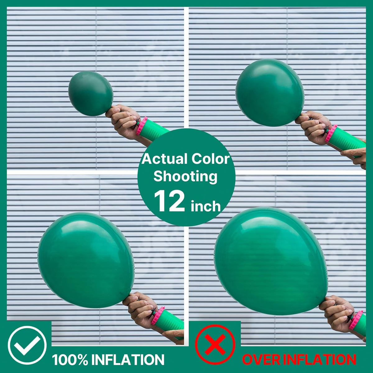 PartyWoo Dark Green Balloons - 50pcs 12 Inch Emerald Forest Green for Birthday & Baby Showers
