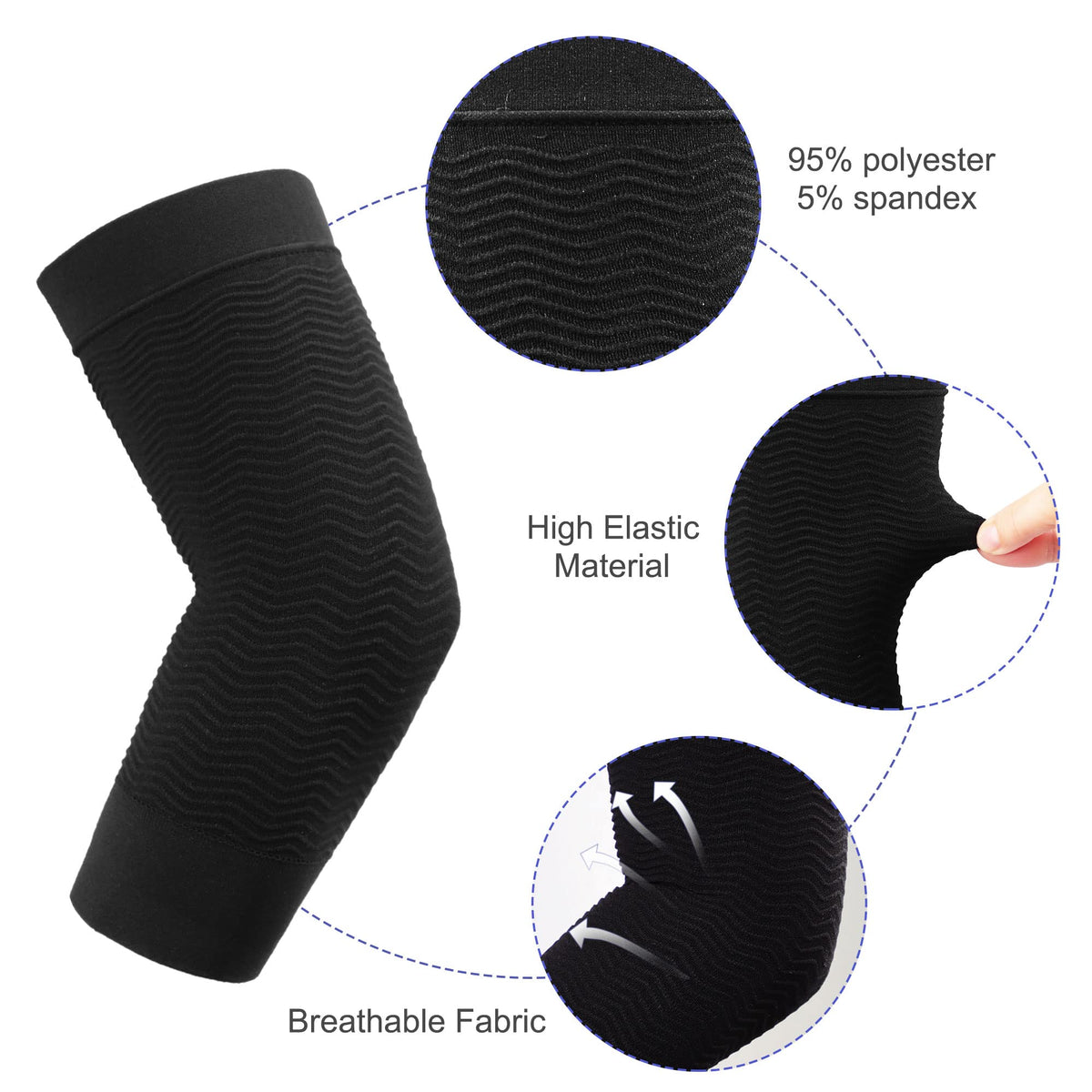 uxcell Elbow Compression Sleeve (1 Pair), Elbow Brace for Tendonitis and Tennis Elbow, Golfer Elbow Support Tennis Elbow Brace for Men & Women, Arthritis, Workout, Weightlifting