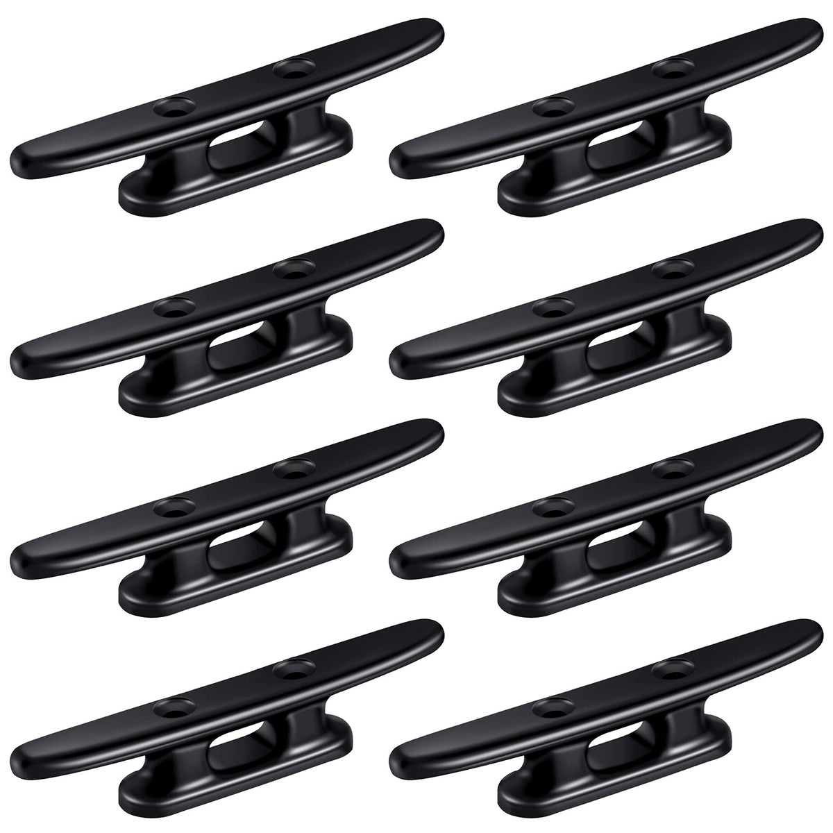 Hestya 8 Pieces Black Boat Cleats 4 Inch Nylon Kayak Dock Cleat Black Rope Cleat for Rope, Kayak, Mooring, Canoe, Tie Down, Maritime Decor