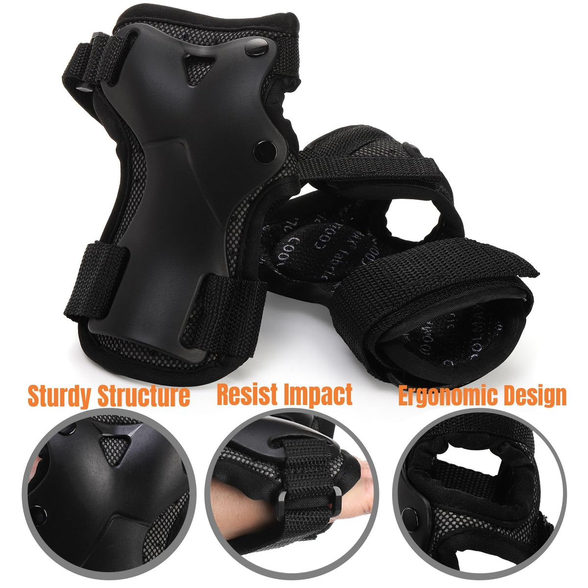 Hiceeden Wrist Guard for Roller Skating and Skateboarding, Wrist Protector (1 Pair) with Storage Bag, Wrist Brace Pads for Adult/Youth, L