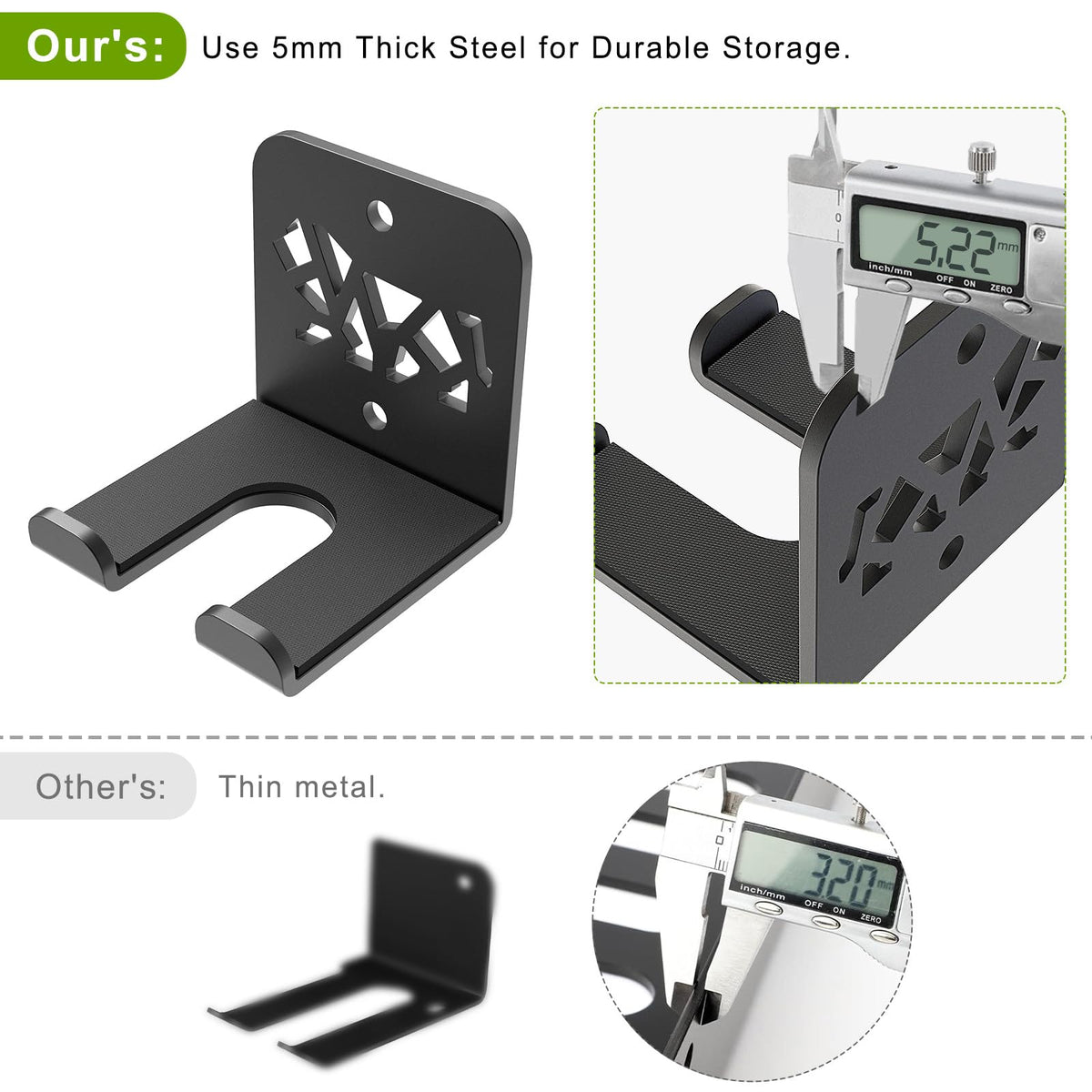 Kipika Versatile Wall Mounted Barbell Holder with 1-Hooks Storage Rack for Barbell Bars Holds Under 33mm Bar Size and Fitness Accessories Space-Efficient Gym Organization for Home & Commercial Use