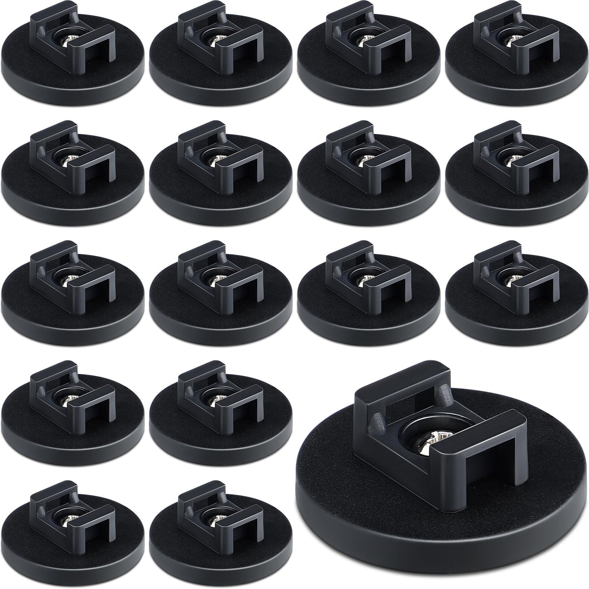 Yookeer Magnetic Zip Tie Mount Base Black Magnetic Cable Clips Wire Holder Multipurpose Cable Ties Management Base Electrical Supplies for Wire