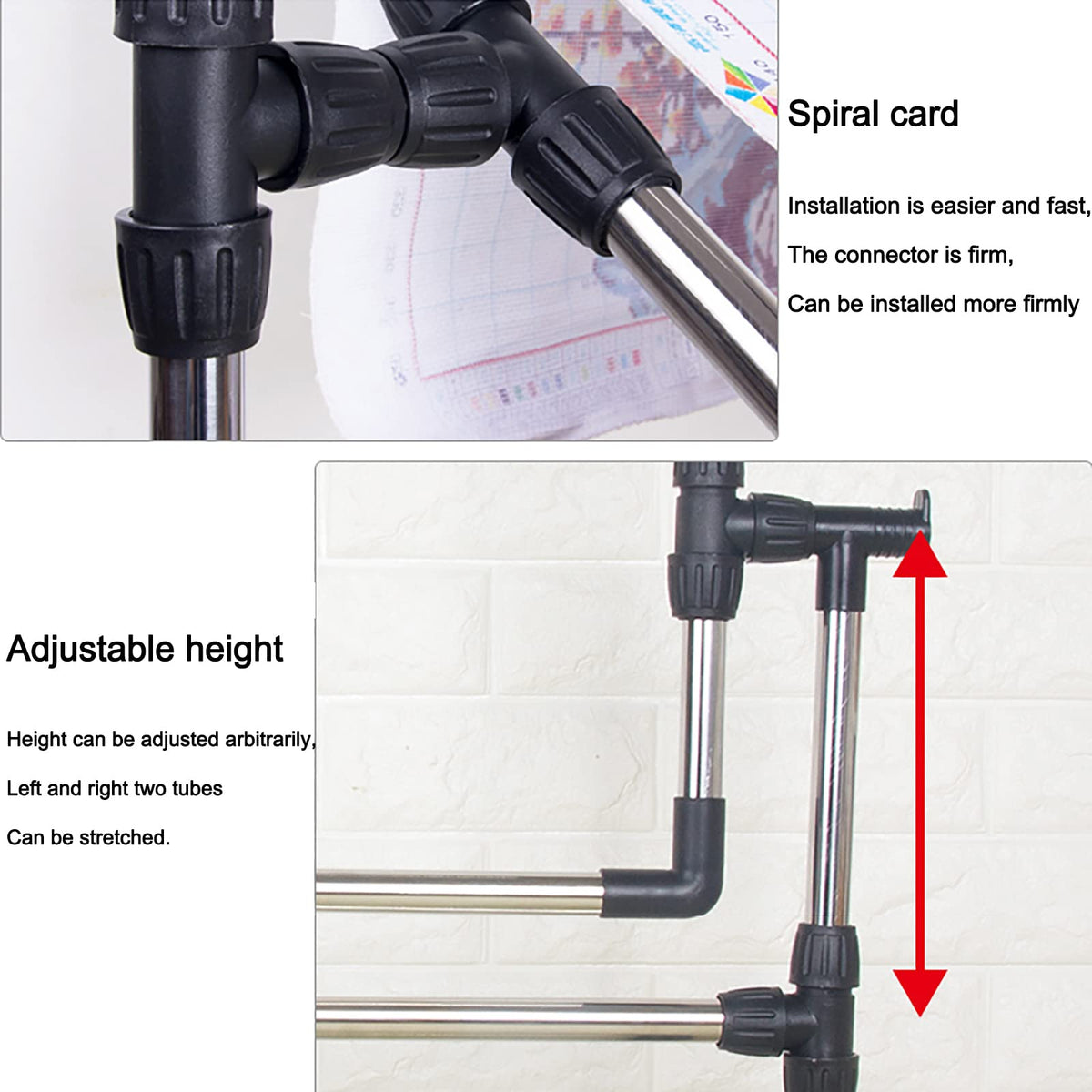 Height Adjustable Cross Stitch Craft Stand - Adjustable Embroidery Stand with Needlework Floor Frame for Art Sewing - Standing Embroidery Lap Table and Holder for Needlepoint and Embroidery Projects